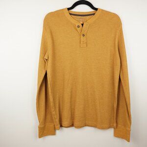 GH Bass Mustard‎ 1/4 Button Up Thermal Shirt Size Medium
